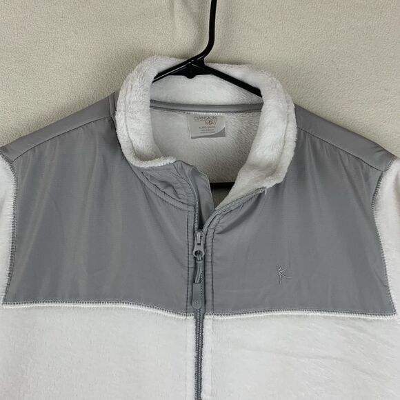 DANSKIN NOW Women's White Sport Fleece Full Zip Pockets Jacket Size XL (16/18) - Picture 4 of 13